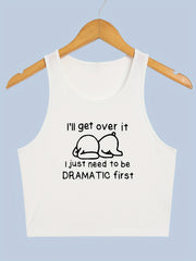 Inspirational Letter Print Tank Top for Summer Women's Clothing