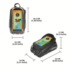 Bicycle Front Frame Bag Phone Holder Waterproof Storage Bag