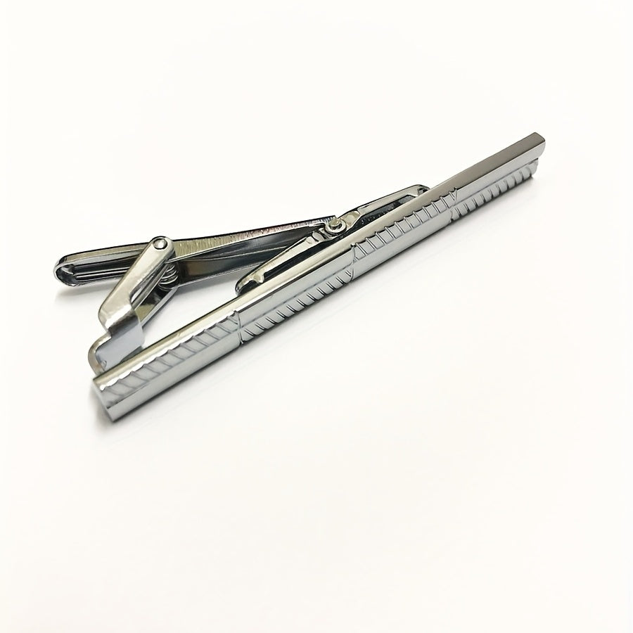 Asymmetrical Cut Pattern Tie Clip Steel