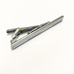 Asymmetrical Cut Pattern Tie Clip Steel