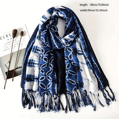 Men's Dark Printed Casual Scarf With Beard
