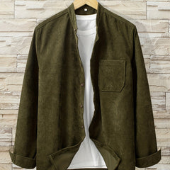 Men's Button Up Long Sleeve Shirt For Spring Fall