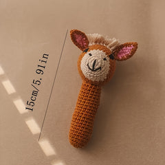 Little Donkey Rattle Toy Soft and Safe Playmate for Toddlers Brown Bell Toy