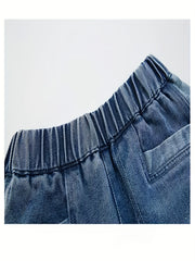Girls' Wide Leg Jeans Spring Autumn Trousers Loose Straight Leg Western Style