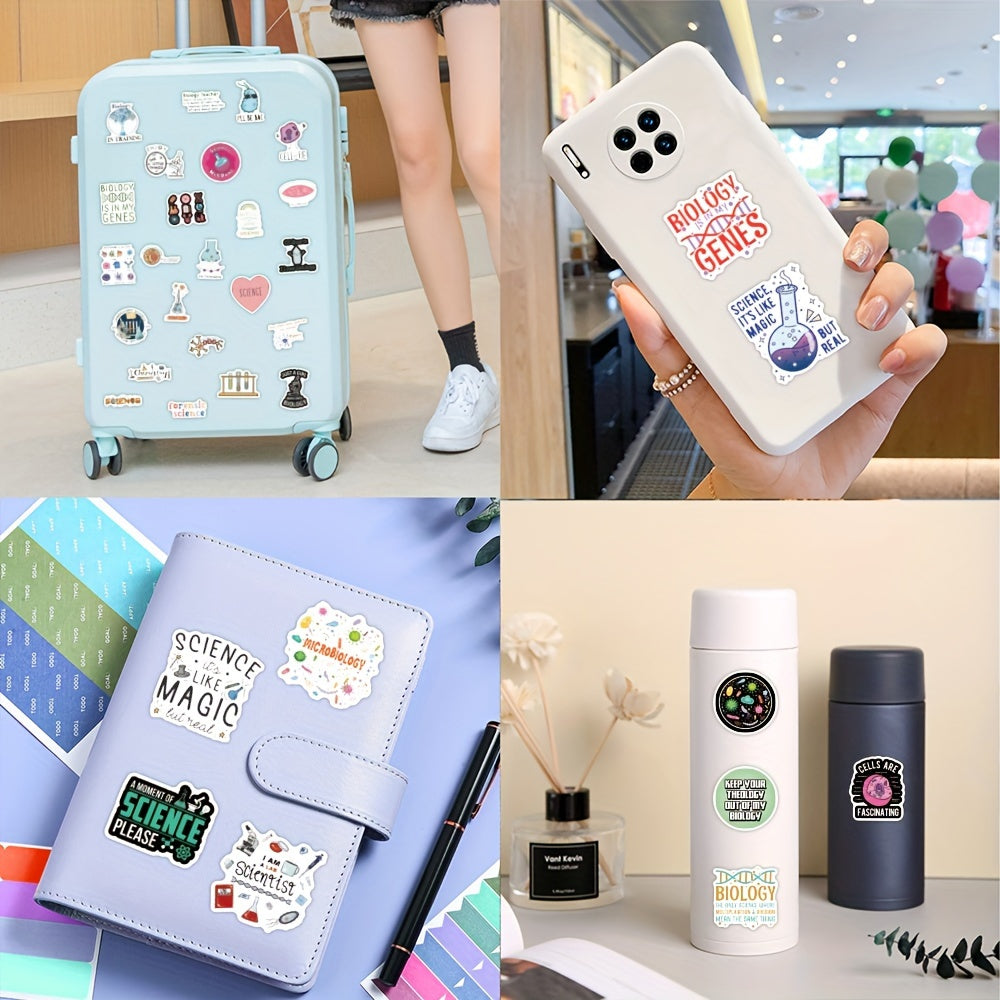 60pcs Biology Vinyl Waterproof Stickers Scrapbook Journal Laptop Bumper