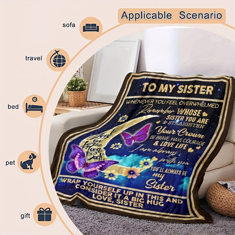 Outdoor Blanket To My Sister Warm Cozy Soft Throw Blanket