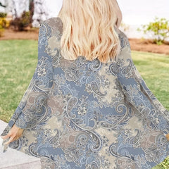 Paisley Print Open Front Cardigan