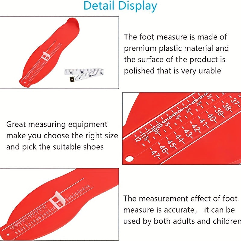 Foot Measuring Tool for Infants Children Adults 18-47 Accurate Ruler