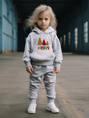 2pcs Activewear Set MERRY CHRISTMAS Hoodies Pants Set Sports Christmas Gift