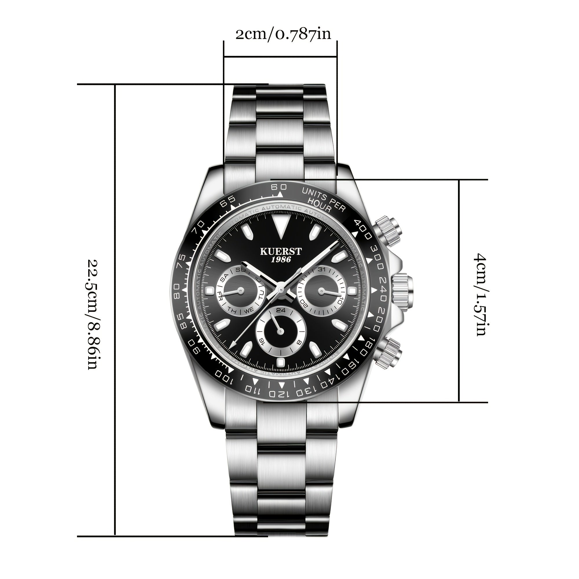 KUERST Ceramic Circle Waterproof Luminous Mechanical Watch