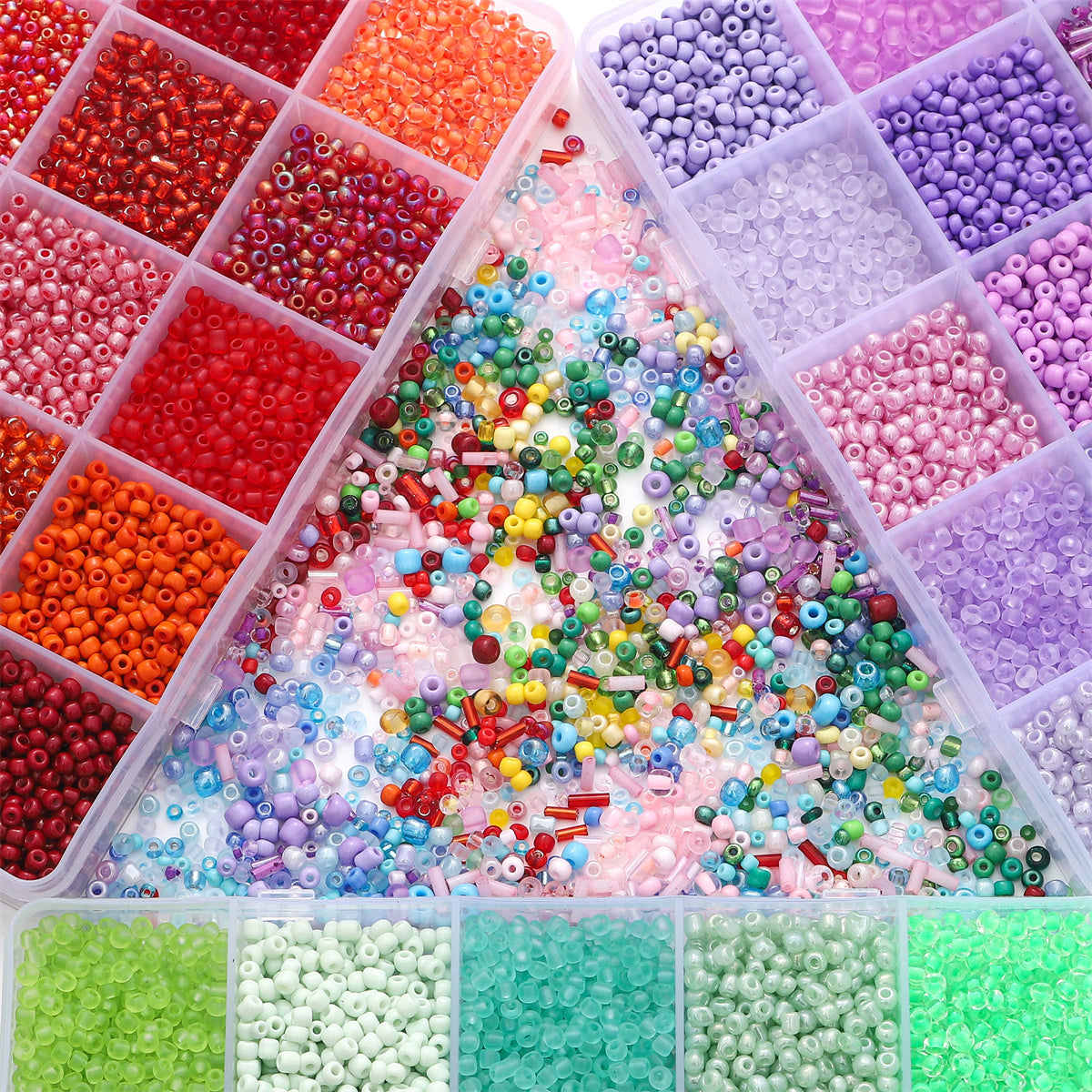 Rice & Tube Bead Set w/ 15 Grid Boxes - 1 Pack