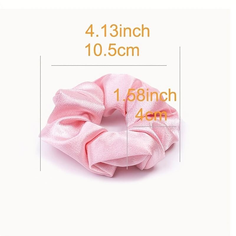 Silk Hair Scrunchies for Women Girls - Soft Fabric Scrunchie for Curly Hair