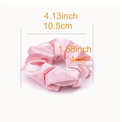Silk Hair Scrunchies for Women Girls - Soft Fabric Scrunchie for Curly Hair