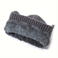 Winter Warm Knitted Beanie Hat Male Outdoor Cycling Coldproof Pullover Hat