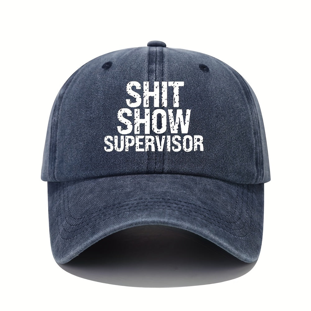 Adjustable Summer Casual Mens Peaked Cap with SHIT SHOW Letter Printing