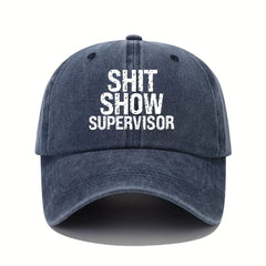 Adjustable Summer Casual Mens Peaked Cap with SHIT SHOW Letter Printing