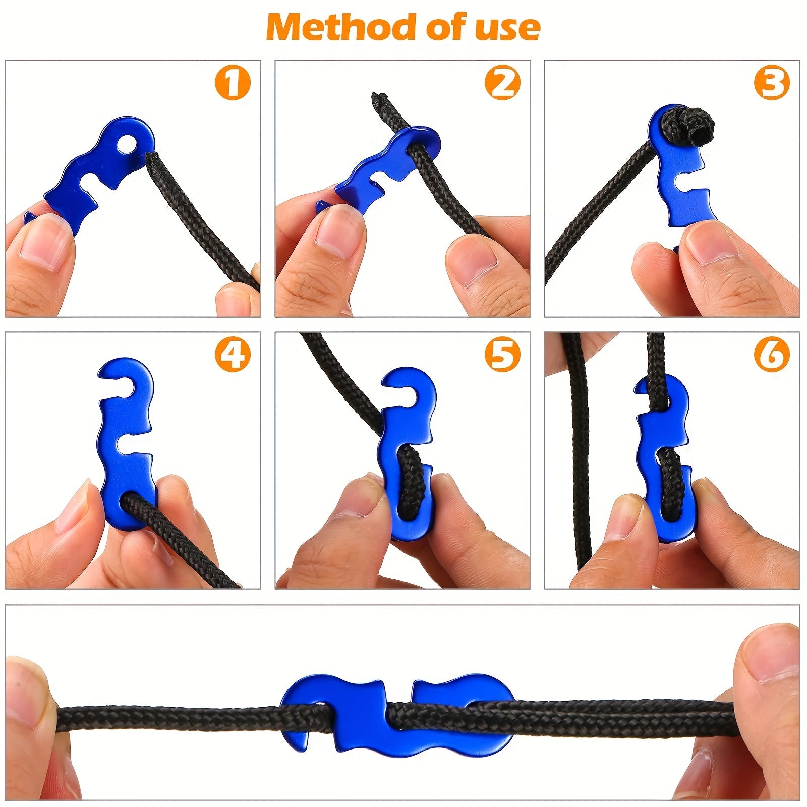 30pcs Aluminum Guyline Cord Adjusters for Camping Hiking Back