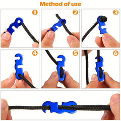30pcs Aluminum Guyline Cord Adjusters for Camping Hiking Back