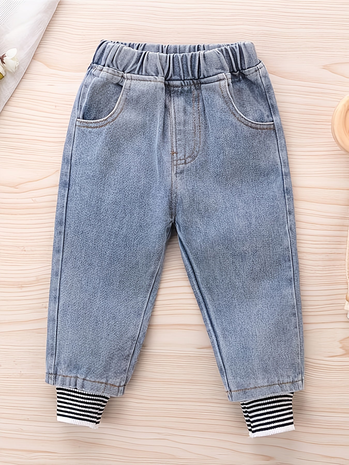 Girls Striped Denim Jeans for Autumn Winter