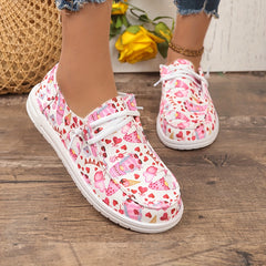 Women's Skate Shoes with Ice Cream & Heart Cartoon Patterns