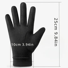 Men's Suede Winter Gloves Touch Screen Coldproof Driving Cycling Motorcycle