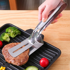 Stainless Steel Steak Clip Frying Shovel Pizza Barbecue Grilling Tong