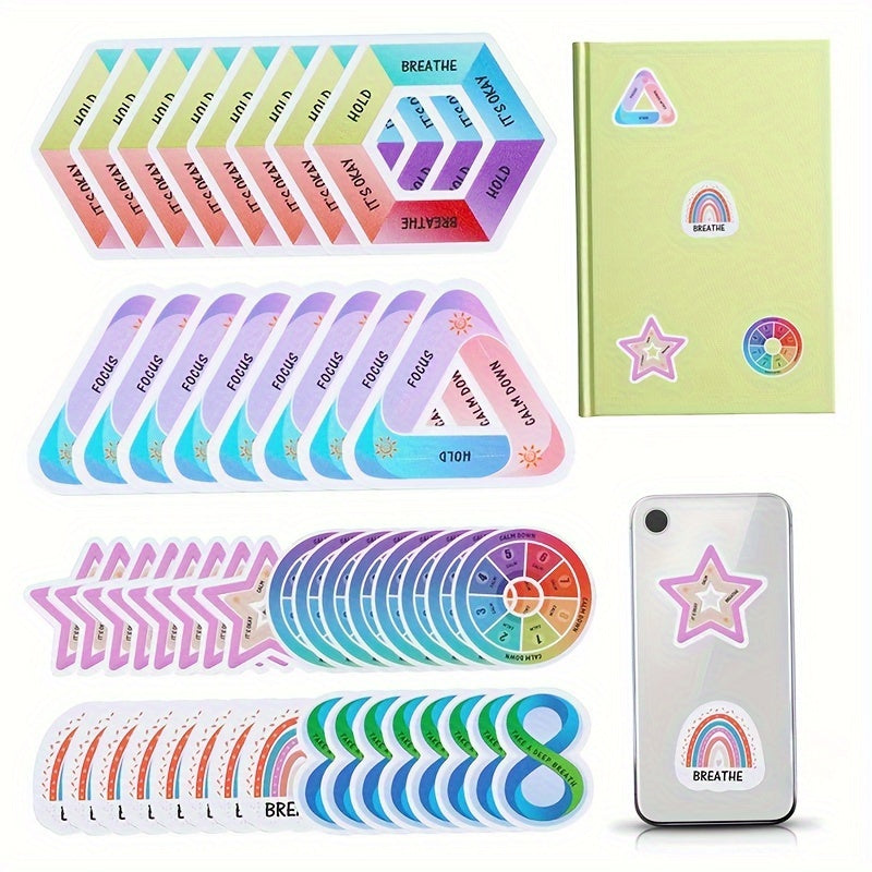 48 Calm Stickers Anxiety Relief Fidget Tactile Rough Textured Strips