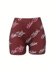 Ass Print Skinny Shorts Yoga Casual Summer Shorts