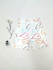 Heart Print High Waist Shorts Slim Elastic Shorts