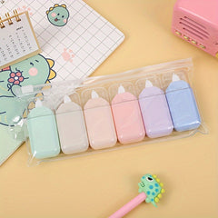 Cartoon Pattern Pencil Case with Pens, Ruler, and Correction Tape Set