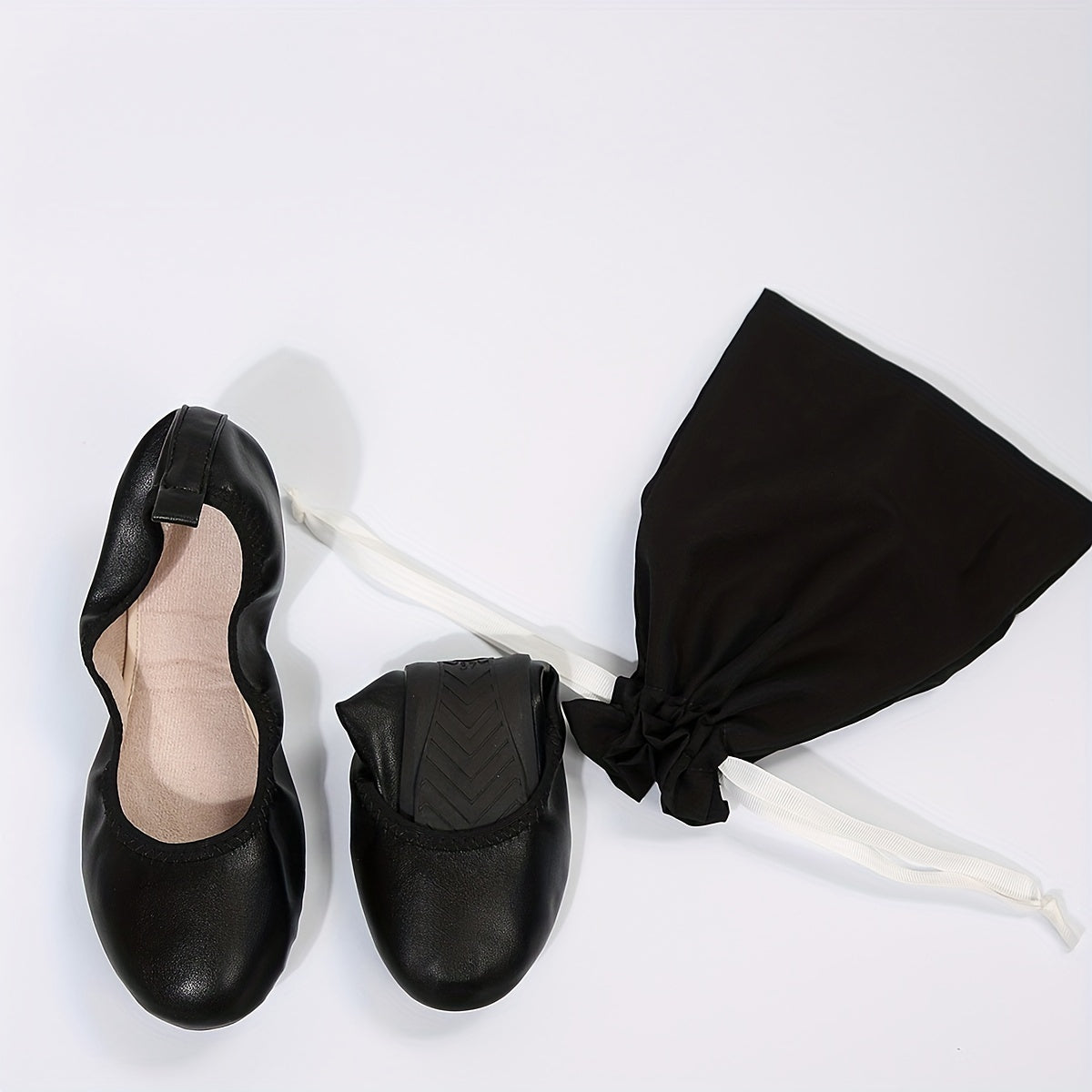 Women's Solid Ballet Shoes Slip On Flat Lightweight Faux Leather Shoes