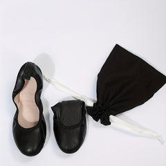 Women's Solid Ballet Shoes Slip On Flat Lightweight Faux Leather Shoes