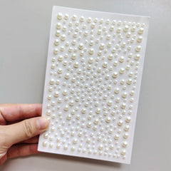 Flat Back Pearl Stickers Self Adhesive for Beauty Makeup Nail Art Phone DIY