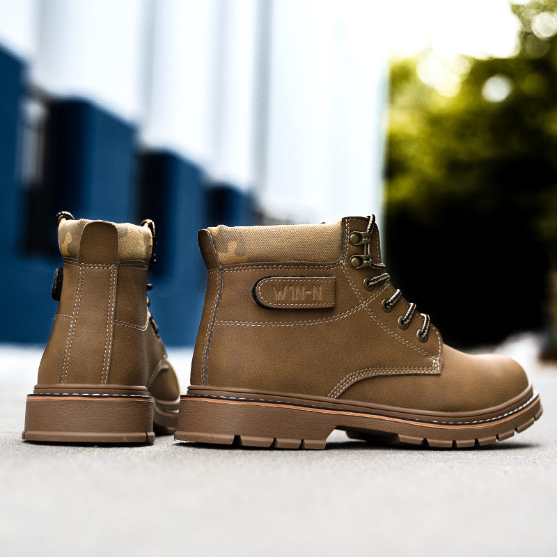 Men's Waterproof Safety Brown Boots For Winter