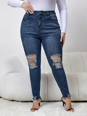 Ripped High Rise Skinny Jeans