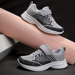 Boys Breathable Woven Knit Sneakers Casual Shock Absorption Outdoor Shoes