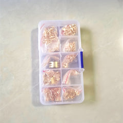 10 Grids Jewelry Accessories Set Open/Closed Rings & Lobster Clasp + Tool Pliers