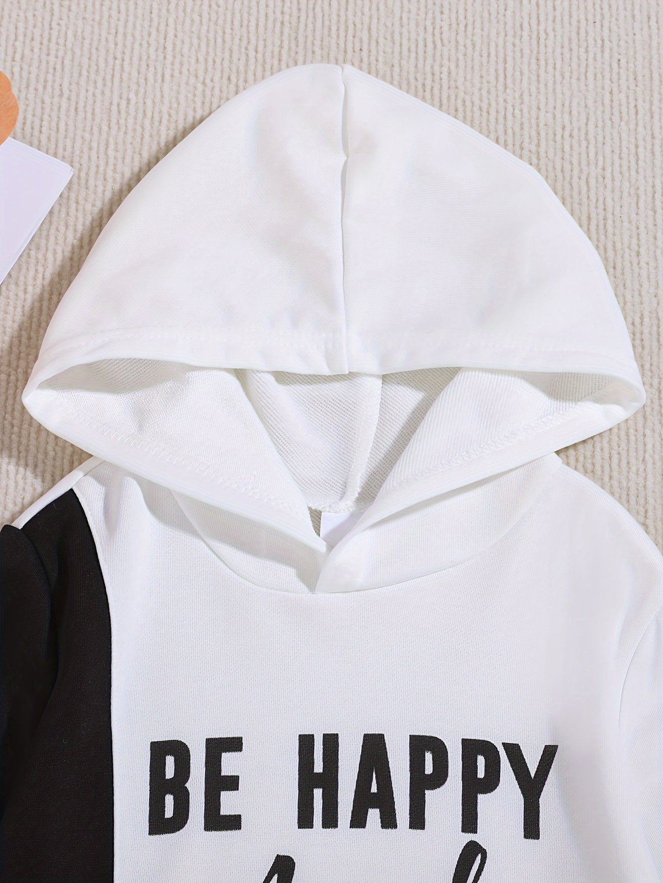 BE HAPPY Print Hoodies Girls Long Sleeve Pullover Kids Clothes Sports