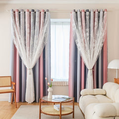 Elegant Pink Pattern Curtain for Home Decor