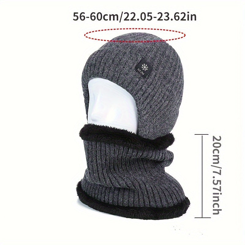Men's Winter Warm Ear Protection Knitted Woolen Hat For Middle Aged And Elderly