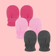 3 Pairs Baby Winter Mittens Fleece Thickened Warm Windproof Gloves