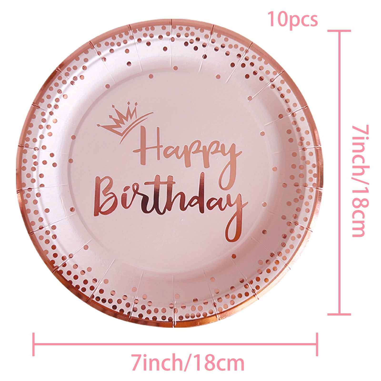 Pink Rose Golden Party Plates Napkins Cups Set for Birthday Decoration