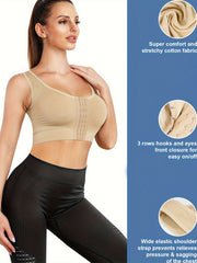 Full Coverage Open Front Sports Bra Yoga Running Activewear