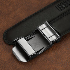 Stylish Men's Belt Black Leather Classic Buckle Casual Dress Waistband