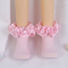 Girls Lace Trim Ballet Dance Socks Princess Socks For Kids