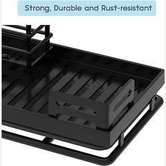 Metal Sink Caddy Kitchen Organizer with Drain Tray