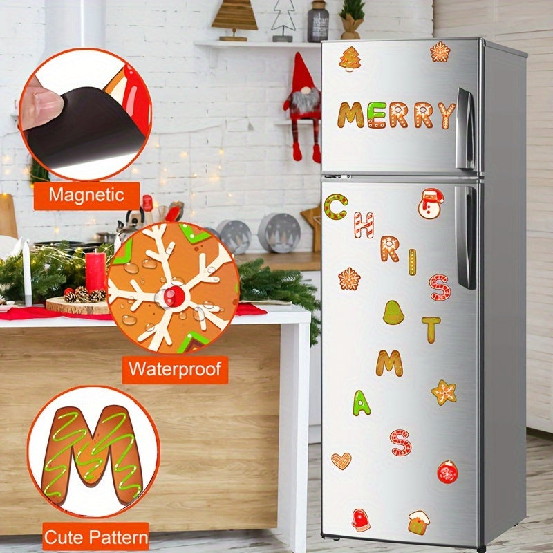 Christmas Decor Refrigerator Stickers Holiday Party Magnetic Waterpr