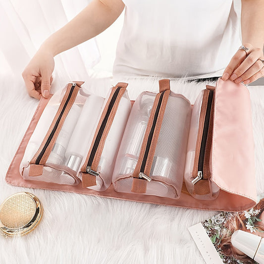 Toiletry Bag 4 In 1 Mesh Cosmetic Bag Portable Travel Bag Storage Bag