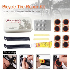 Bike Repair Kit w/ Air Pump Wrench Adhesive Tool