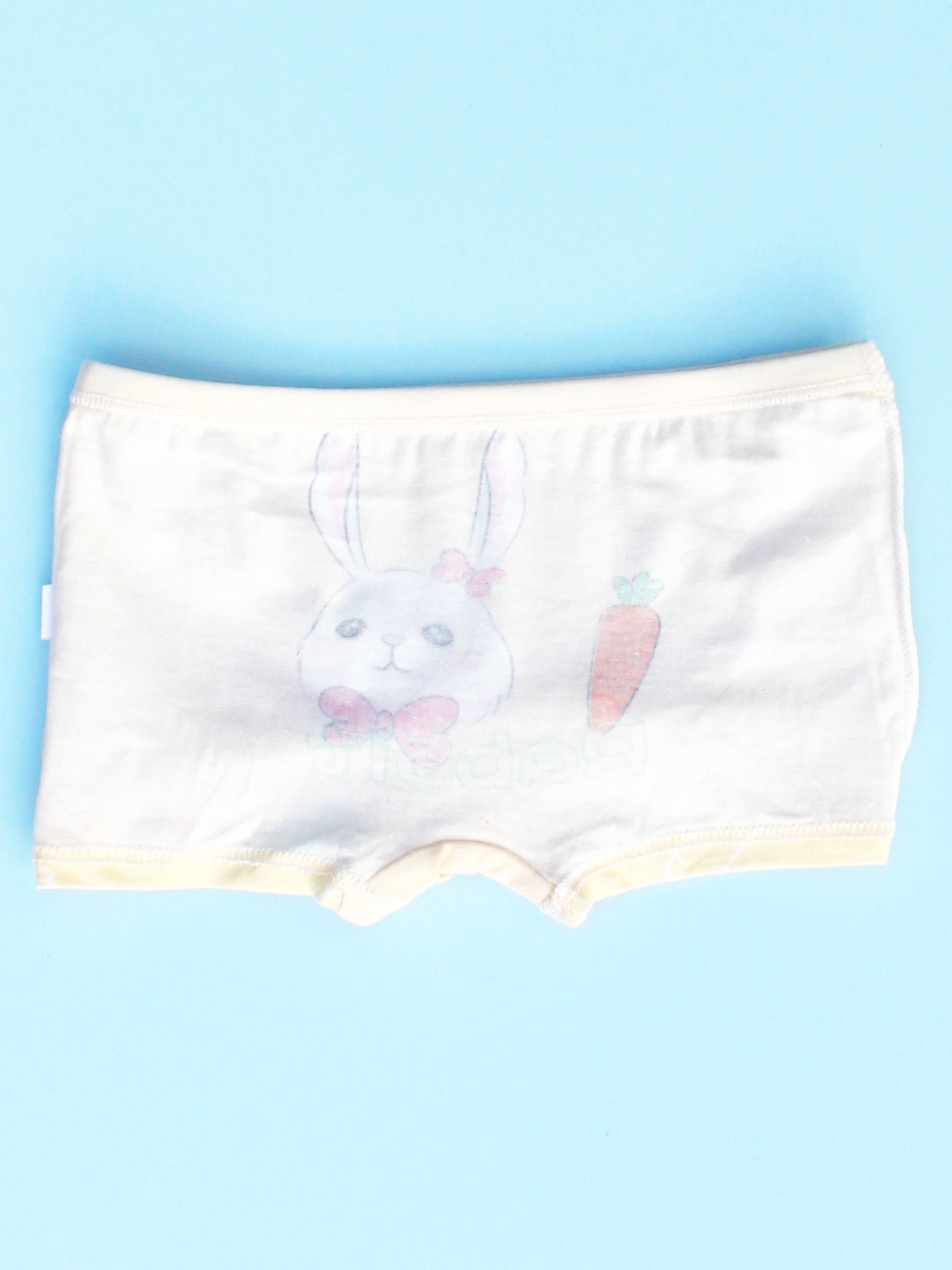 4pcs Girls Boxer Briefs Rabbit Print Elastic Waist Comfortable Underwear